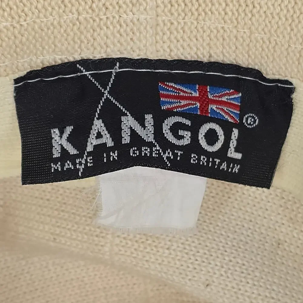 KANGOL KIDS CLASSIC BUCKET HAT – BEIGE KNIT – MADE IN UK – 10